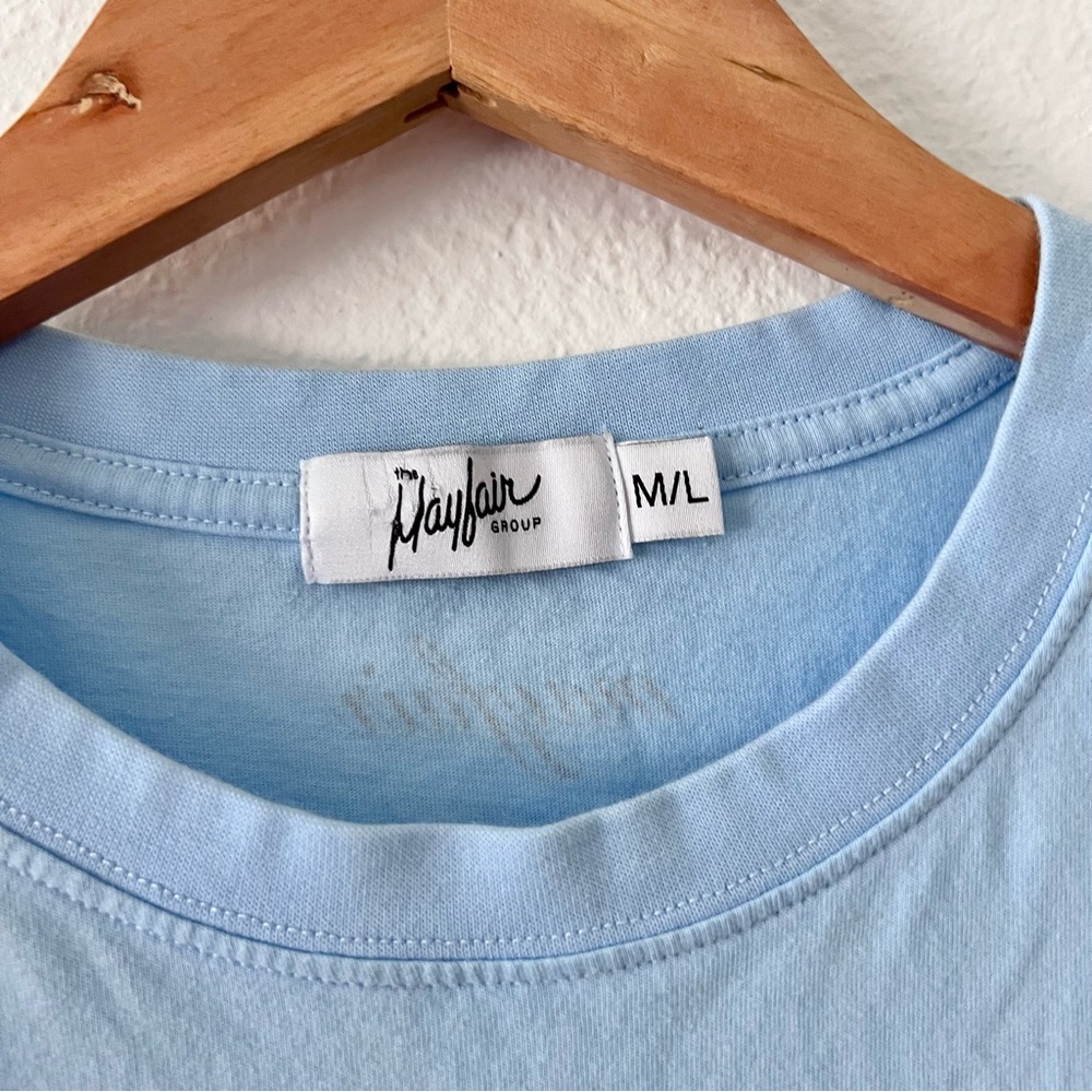 Mayfair Group Light Blue Zodiac Astrology Chart Graphic Baby Tee Sz M/L - Picture 4 of 6